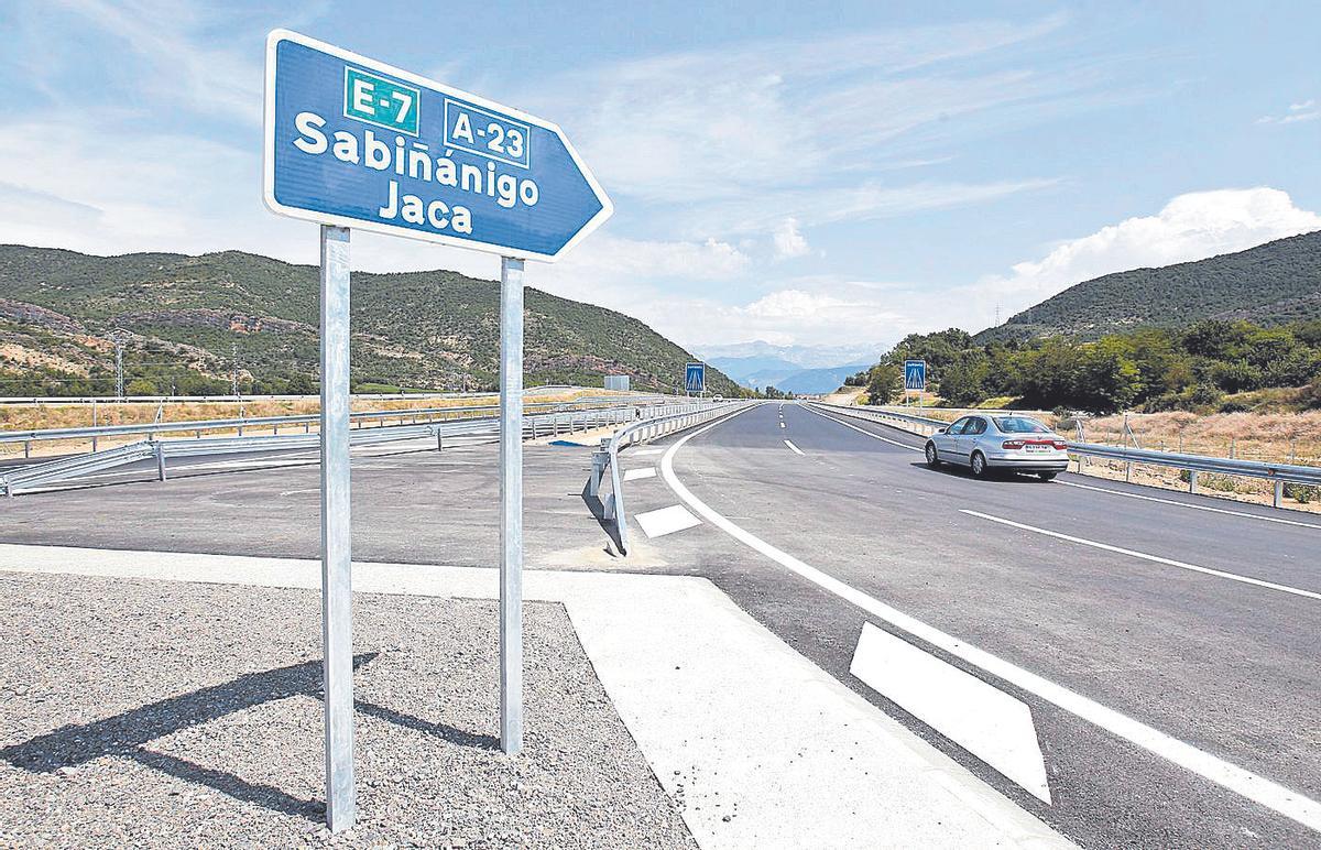 Un tramo de la A-23 entre Sabiñánigo y Jaca, en una imagen de archivo.