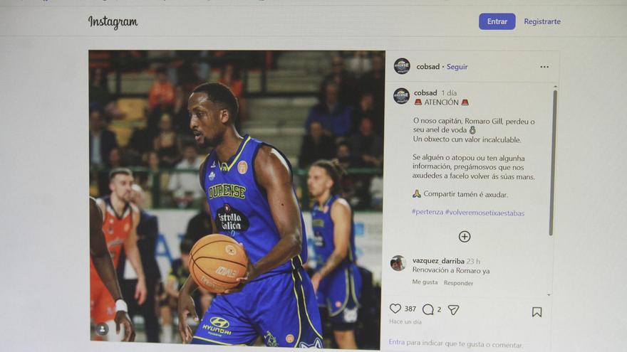 A la búsqueda del anillo de boda perdido  del capitán del Club Ourense Baloncesto