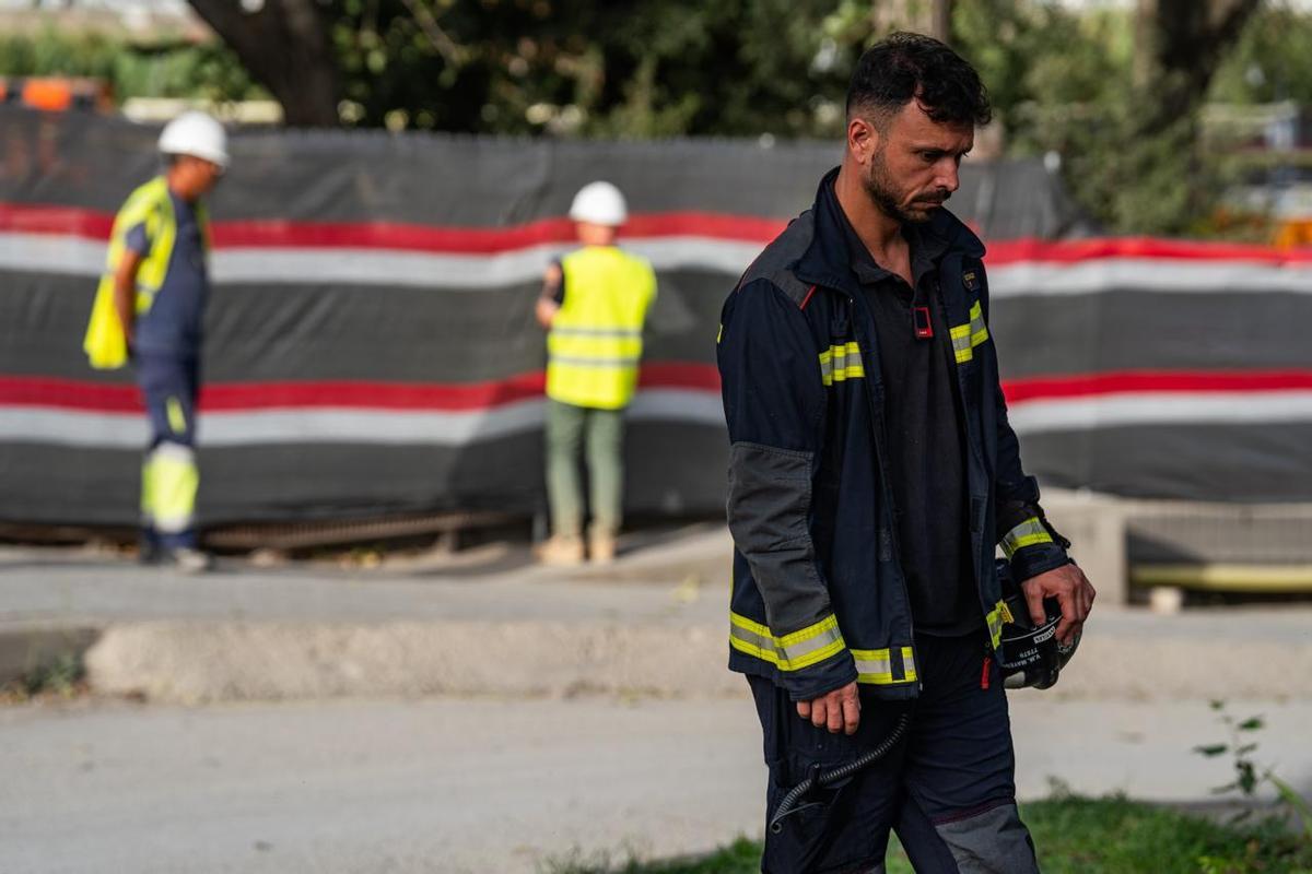 Colapso en el pozo que conecta las obras subterráneas de la R2 en Vallbona