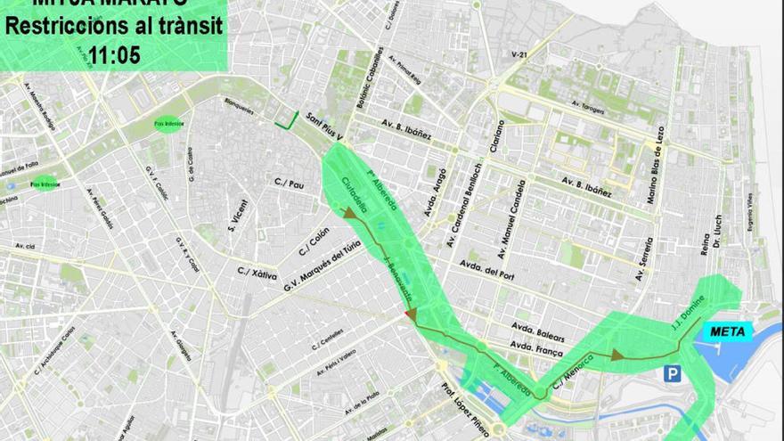 Recorrido, cortes de tráfico y guía útil del Medio Maratón de València