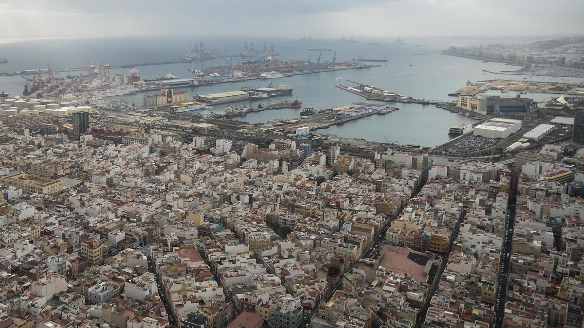 Panorámica aérea de la zona de Las Coloradas, uno de los barrios de Las Palmas de Gran Canaria.
