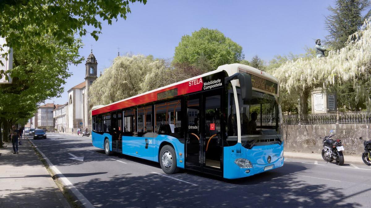 Os autobuses urbanos tamén renovan imaxe, co azul "histórico" e o vermello da bandeira do municipio