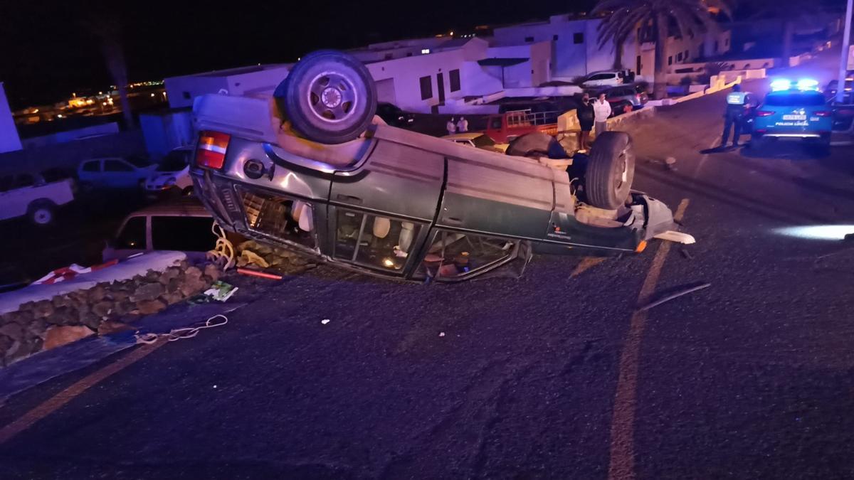 Vuelca un coche en Lanzarote