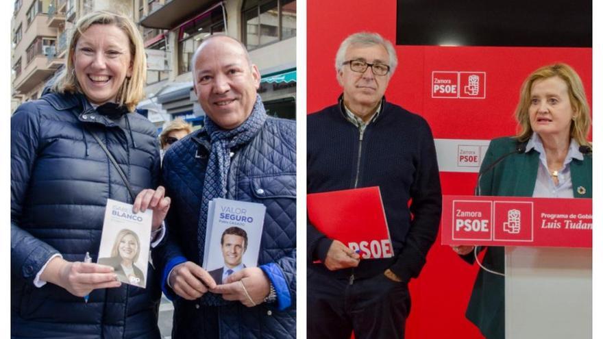 Los populares Isabel Blanco y José María Barrios junto a los socialistas José Fernández y Mar Rominguera.