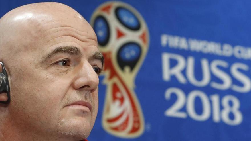 Infantino ha dado una rueda de prensa en Moscú.