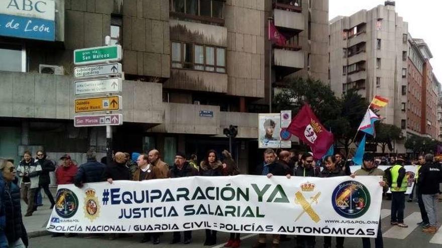 Un momento de la manifestación de ayer en León.