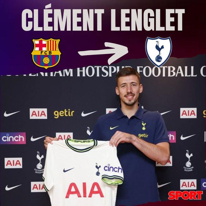 08.07.2022: Lenglet - Tottenham y Barça llegan a un acuerdo para ceder al francés hasta el 30 de junio de 2023 y sin opción de compra. El club londinense abona una cantidad por el préstamo y asume gran parte de su ficha (aproximadamente un 70%)