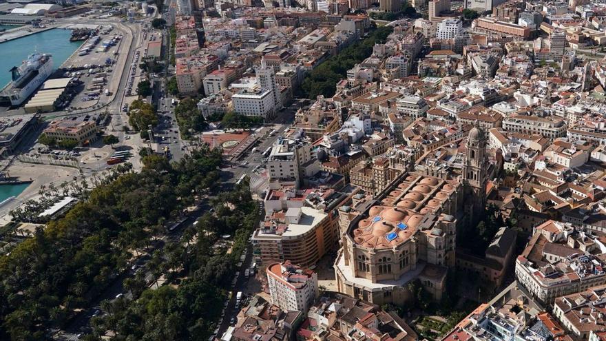 Una imagen aérea de Málaga capital.