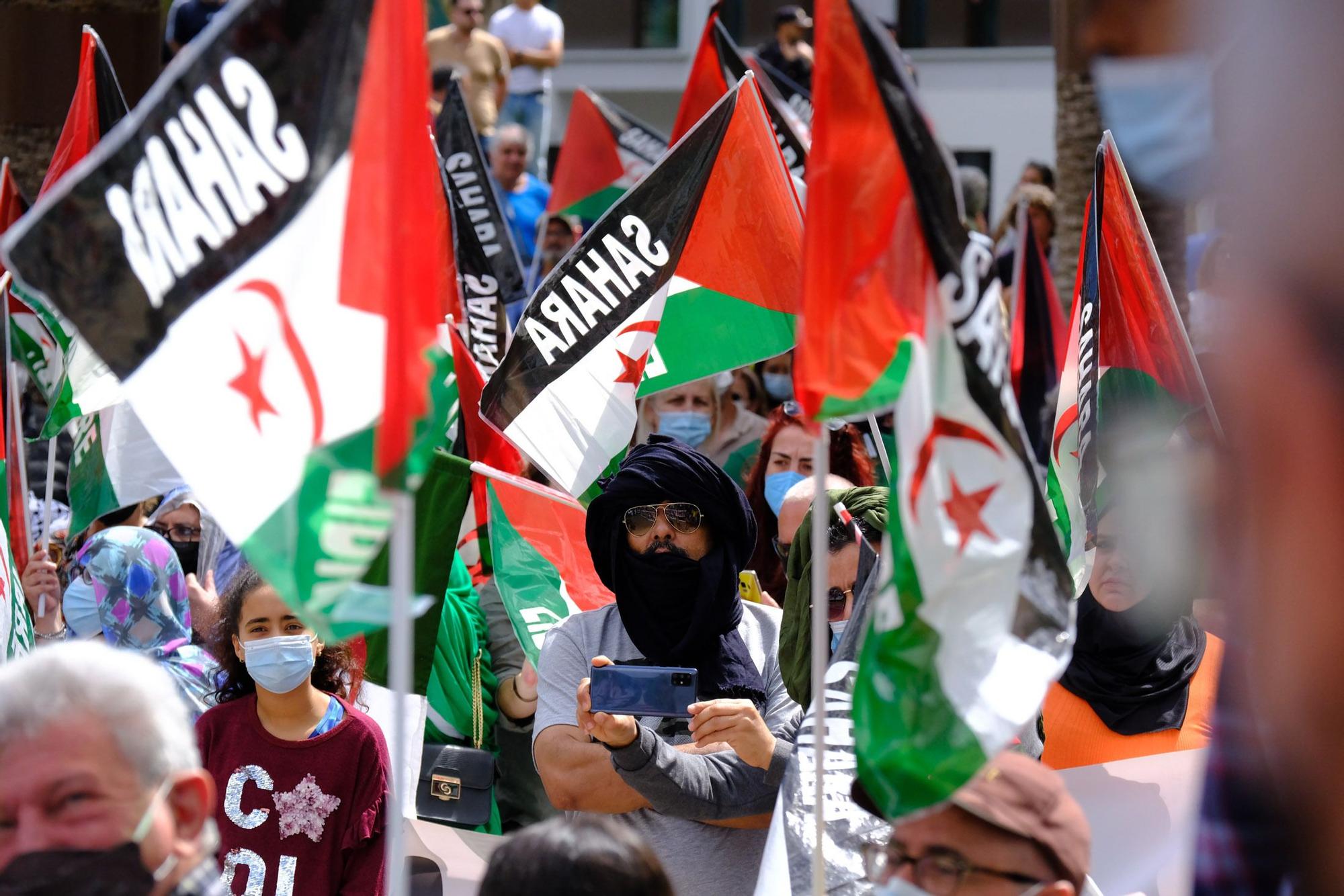 Concentración en apoyo a la causa saharaui en Las Palmas de Gran Canaria (26/03/2022)