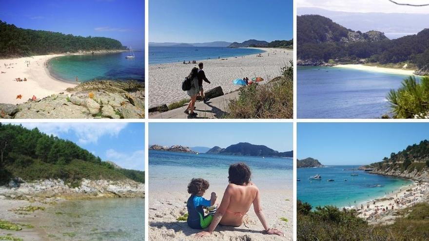 Varias de las playas que hay en las islas Cíes