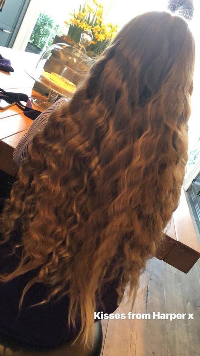 Harper Beckham con el pelo de Rapunzel