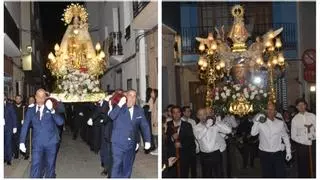 Almenara exhibe su devoción hacia la 'Peregrina' en una multitudinaria procesión