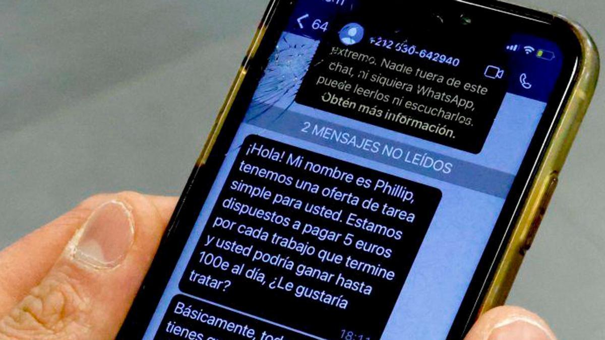 Un intento de estafa por WhatsApp.
