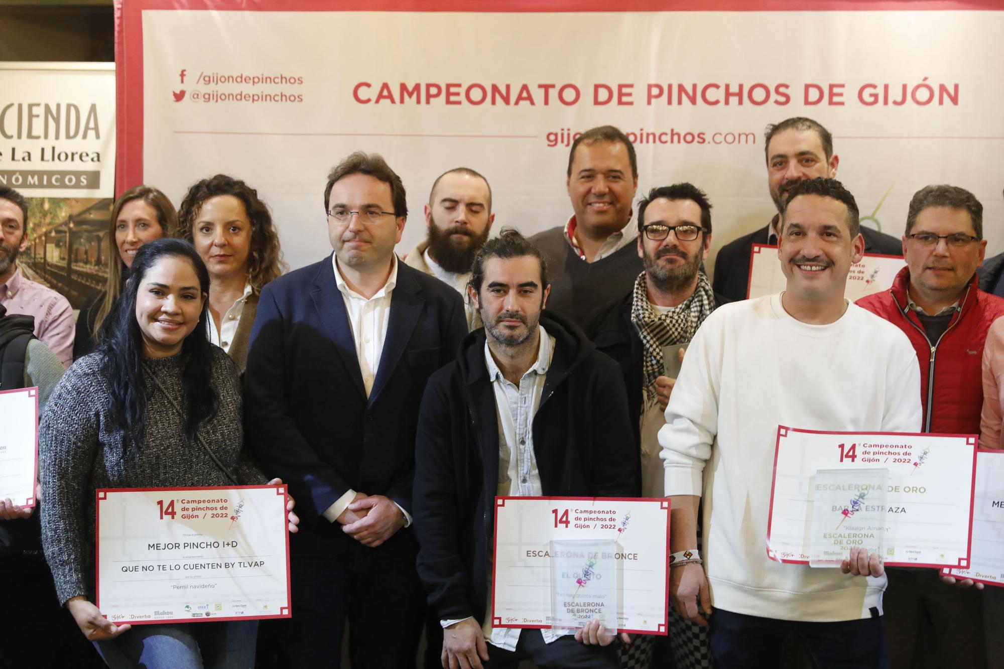 EN IMÁGENES: Entrega de los galardones del Campeonato de Pinchos de Gijón