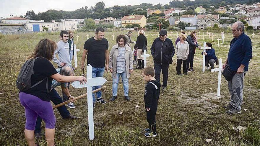 Una campaña de protesta de la plataforma de Louizán. // Rafa Vázquez