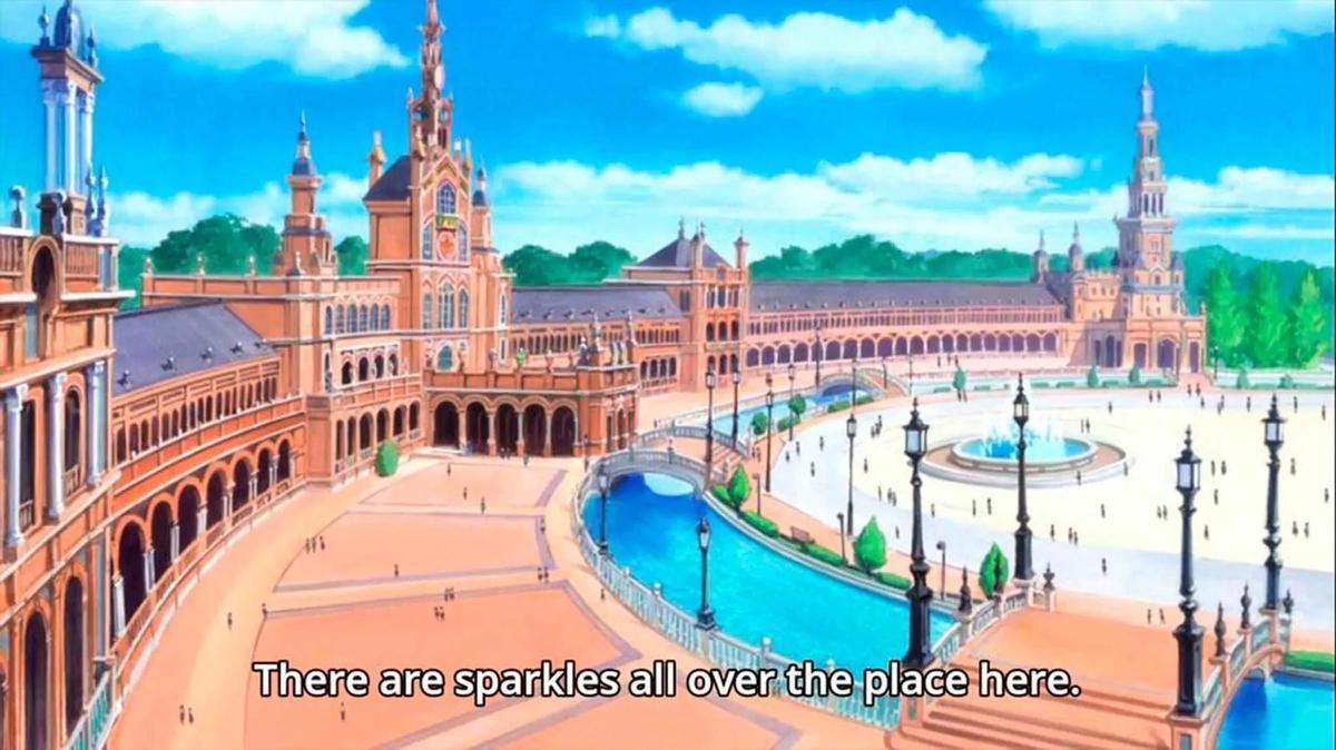 La Plaza de España en la serie de anime japonés Magic Kyun Renaissance.