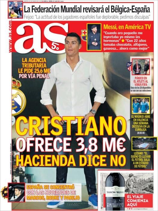 Portadas deportivas del martes 20 de marzo