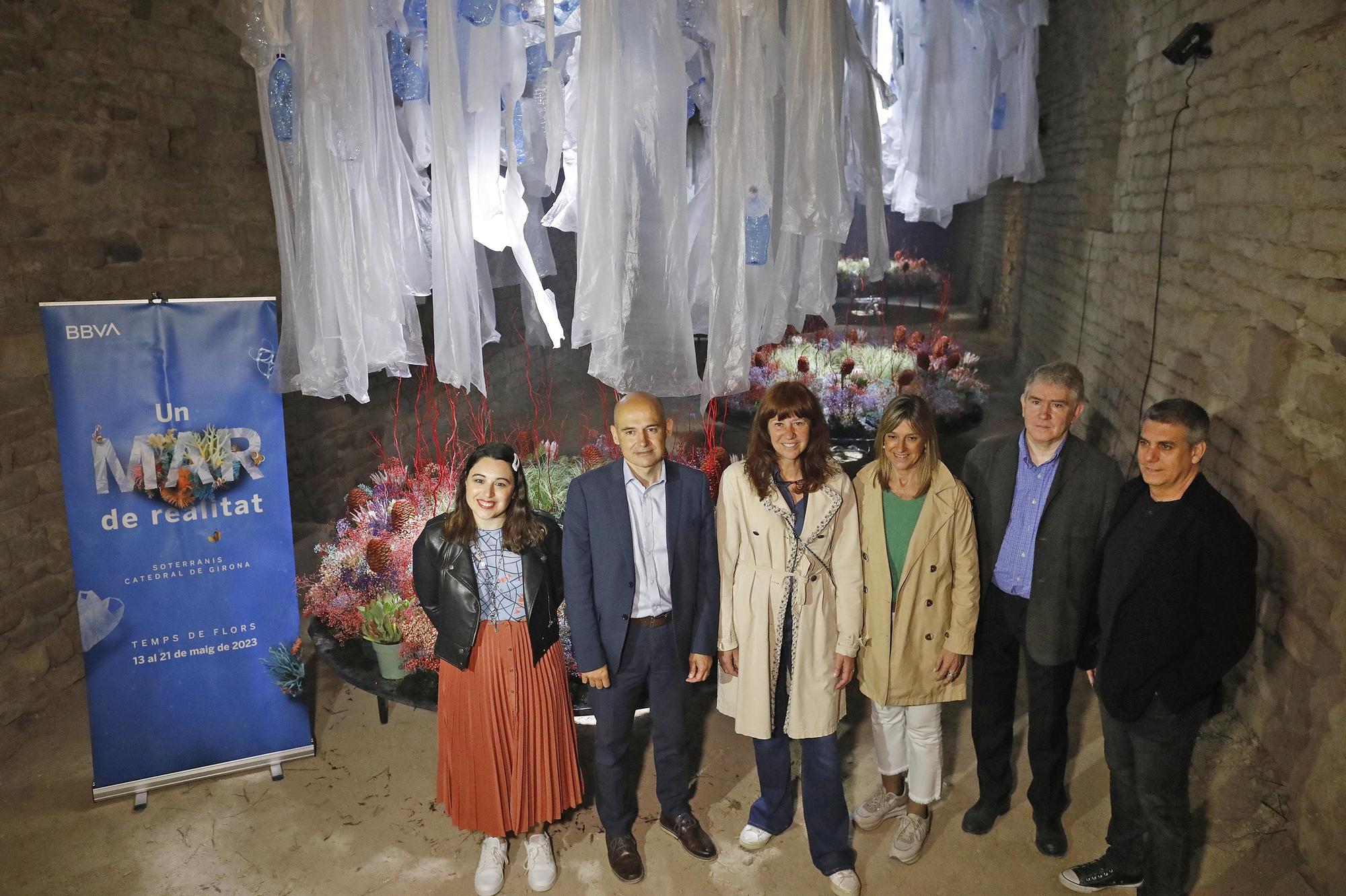 Així és el muntatge de Temps de Flors del soterrani de la catedral de Girona