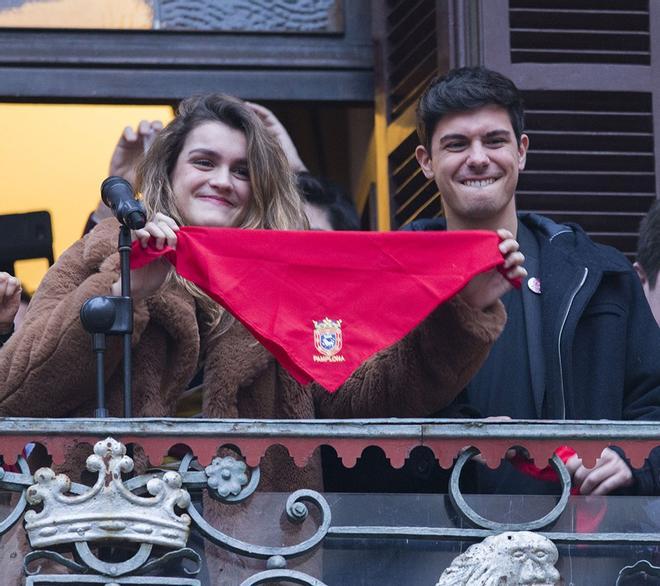 Alfred y Amaia en el Ayuntamiento de Pamplona