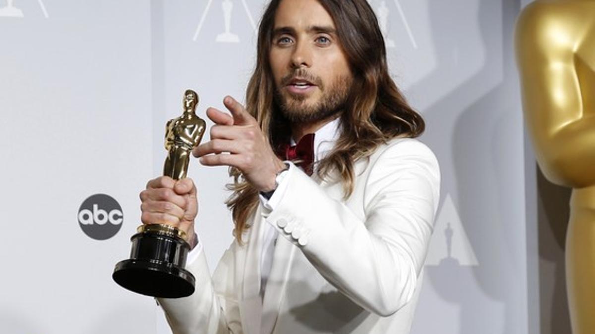 Jared Leto con su Oscar, el pasado 3 de marzo, en Los Ángeles.