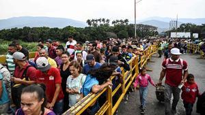 La migración de Venezuela hacia Colombia a través del puente fronterizo Simón Bolivar.