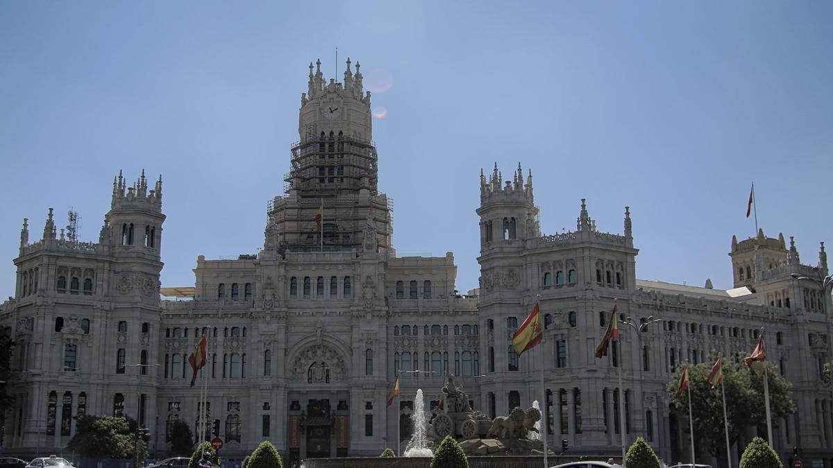 La fachada del Ayuntamiento de Madrid.