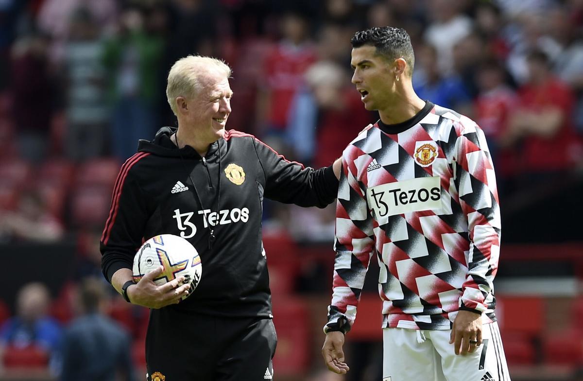 Steve McClaren, con Cristiano Ronaldo en el Manchester United