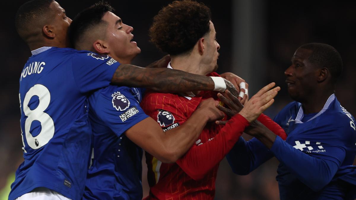 La tangana entre los jugadores del Everton y Liverpool