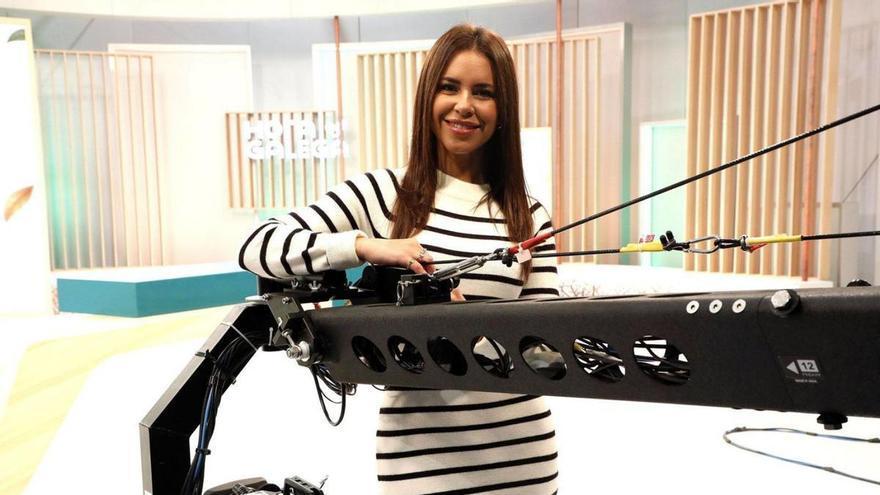 Rocío Durán en el plató del programa ‘Hora Galega’ que presenta en la TVG