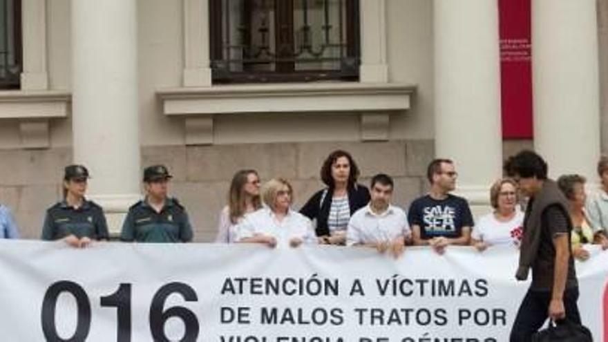 Concentración en contra de la violencia machista.