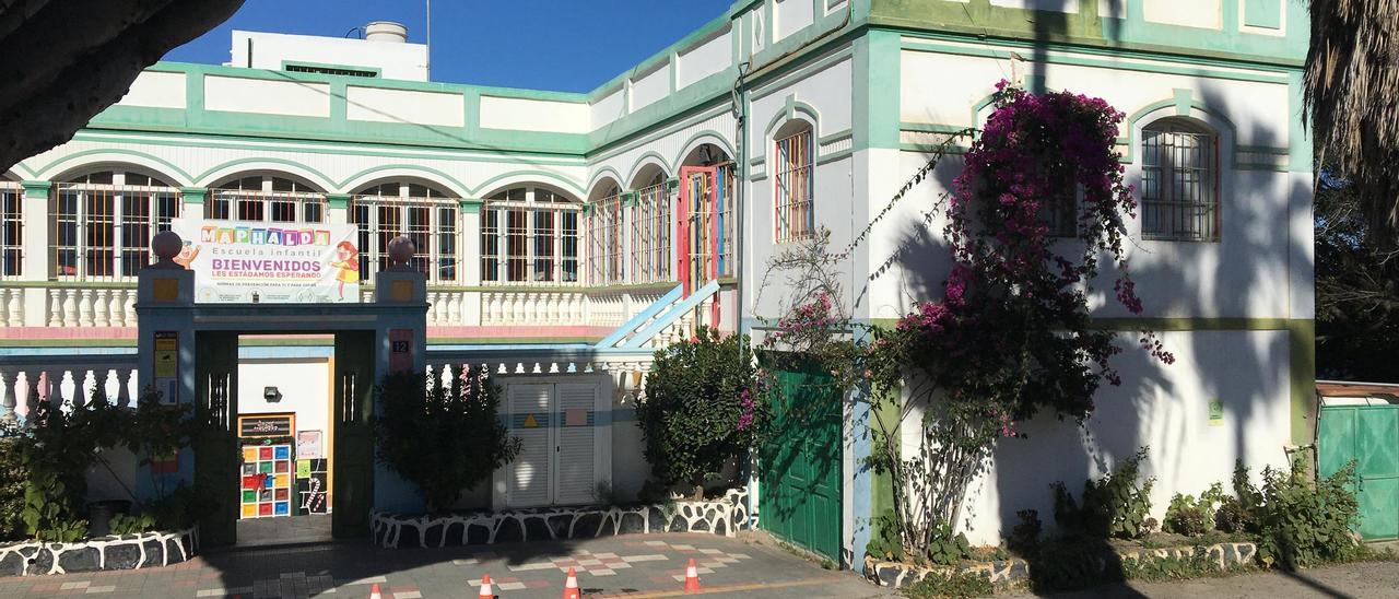 Fachada de la escuela infantil Maphalda, en el barrio capitalino de Los Tarahales