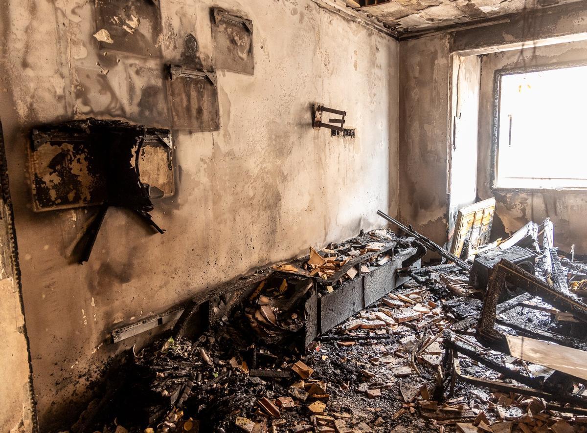 Imagen de la vivienda tras el incendio.