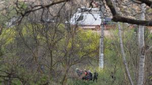 El operativo de búsqueda, a 20 de marzo de 2024, en Logroño, La Rioja (España). Un dispositivo policial ha encontrado un cuerpo sin vida en el río Ebro, a la altura de Riojaforum.