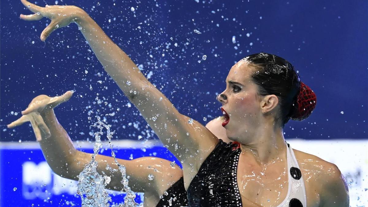 Ona Carbonell realizando la rutina en Budapest