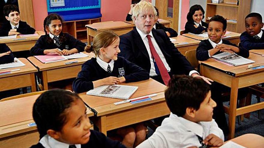 Johnson, en una visita a una escola de Londres.