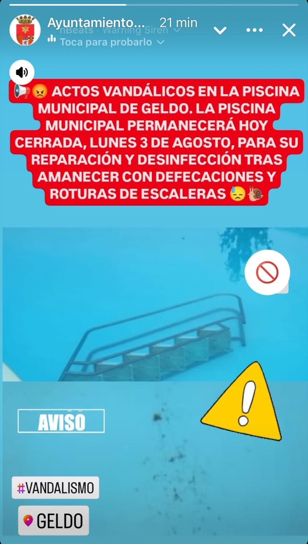 Captura de pantalla de la historia que ha