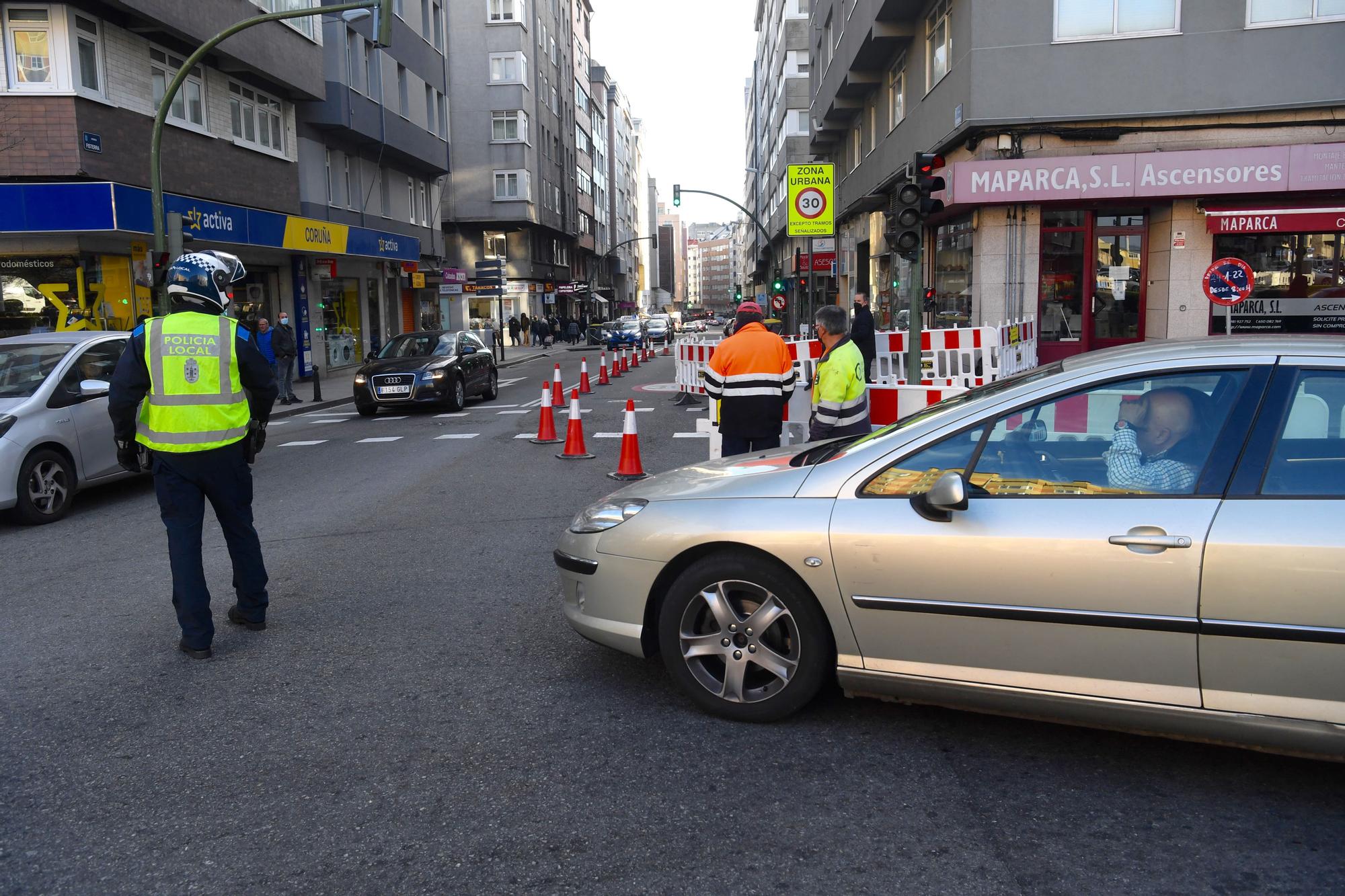 Un tramo de la avenida de Fisterra estará cortado en sentido entrada durante más de dos semanas