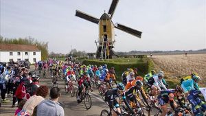 Imatge de postal de l’Amstel Gold Race, aquest diumenge, a Holanda.