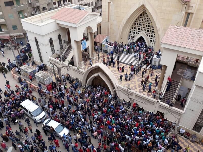 Explosión en la iglesia copta de San Jorge, en la ciudad egipcia de Tanta.