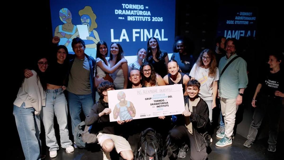 Els alumnes empordanesos, a la Sala Beckett, al final del Torneig de Dramatúrgia.