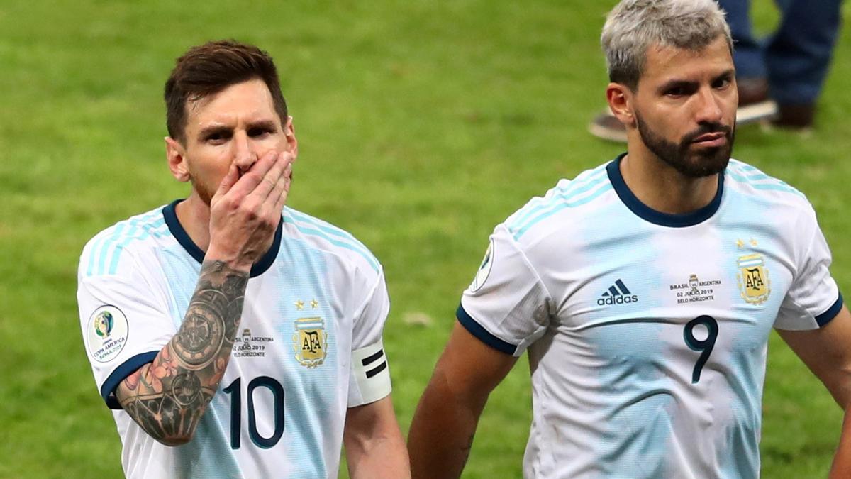 Messi y Agüero con la selección argentina.