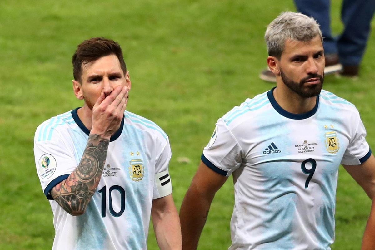 Messi y Agüero con la selección argentina.