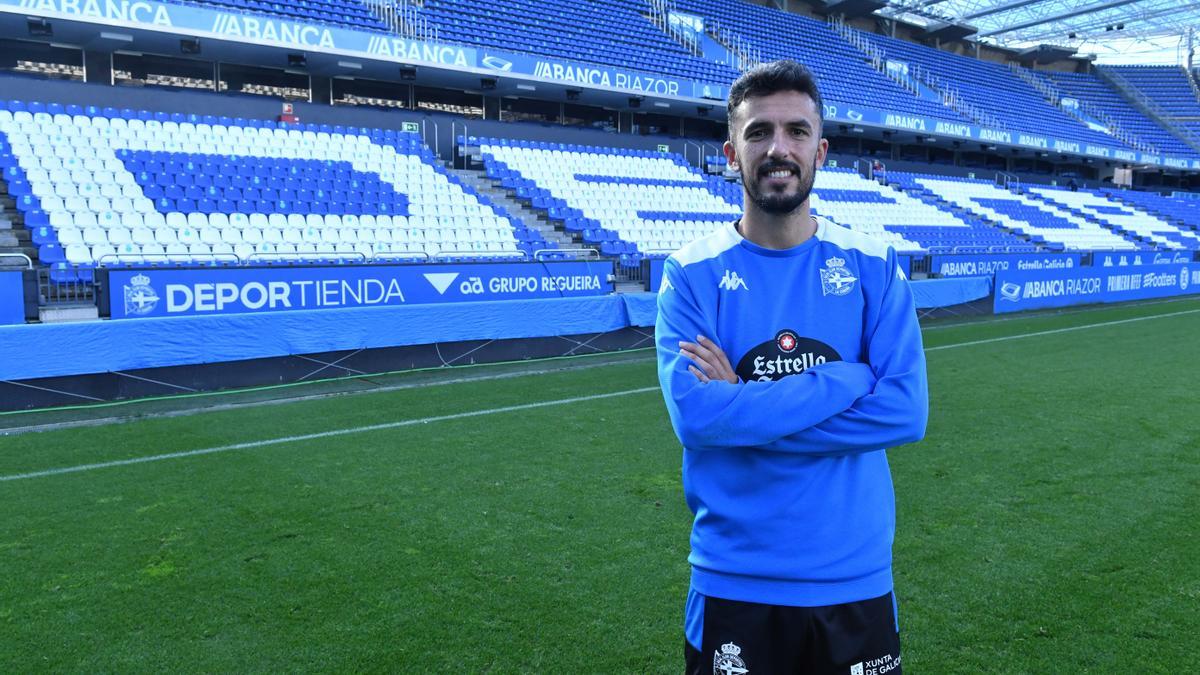 Alberto Quiles, en el estadio de Riazor