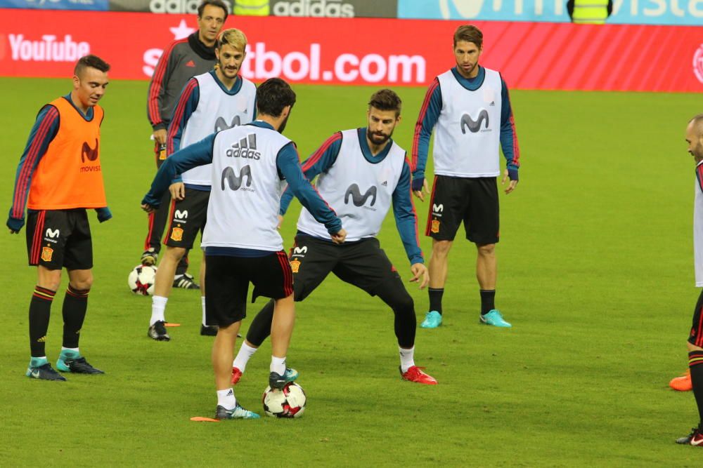 Entrenamiento y rueda de prensa de la Selección Española en Málaga