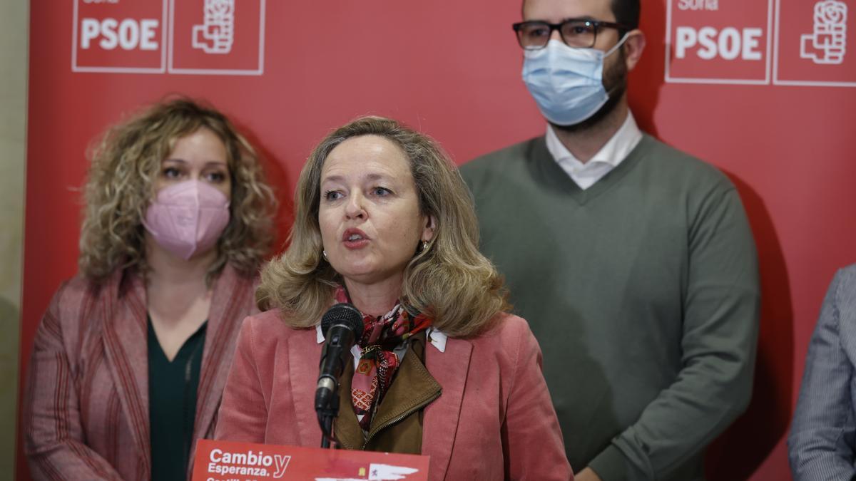 La vicepresidenta primera del Gobierno de España y ministra de Economía, Nadia Calviño.