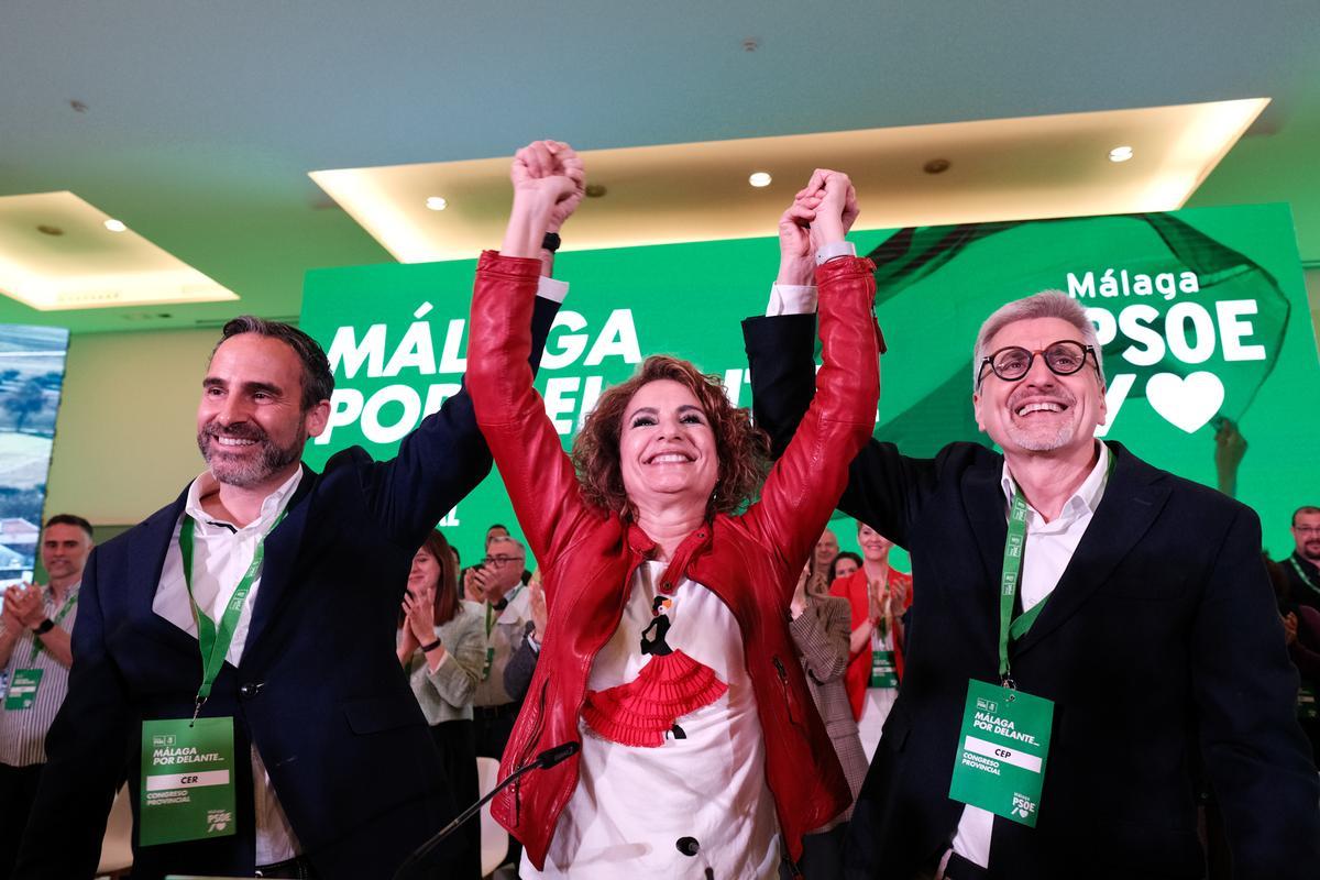 Dani Pérez, María Jesús Montero y Josele Aguilar.