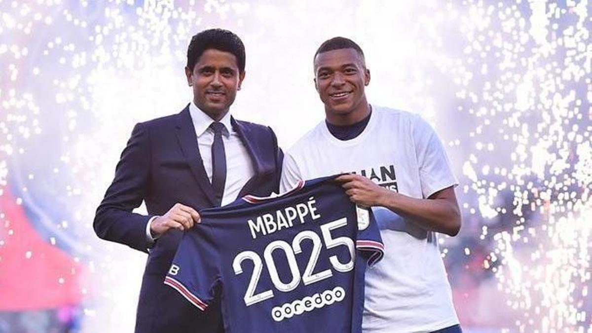 Al-Khelaïfi y Mbappé.