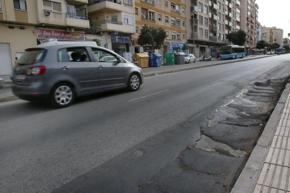 Estado del asfalto en las calles de Málaga