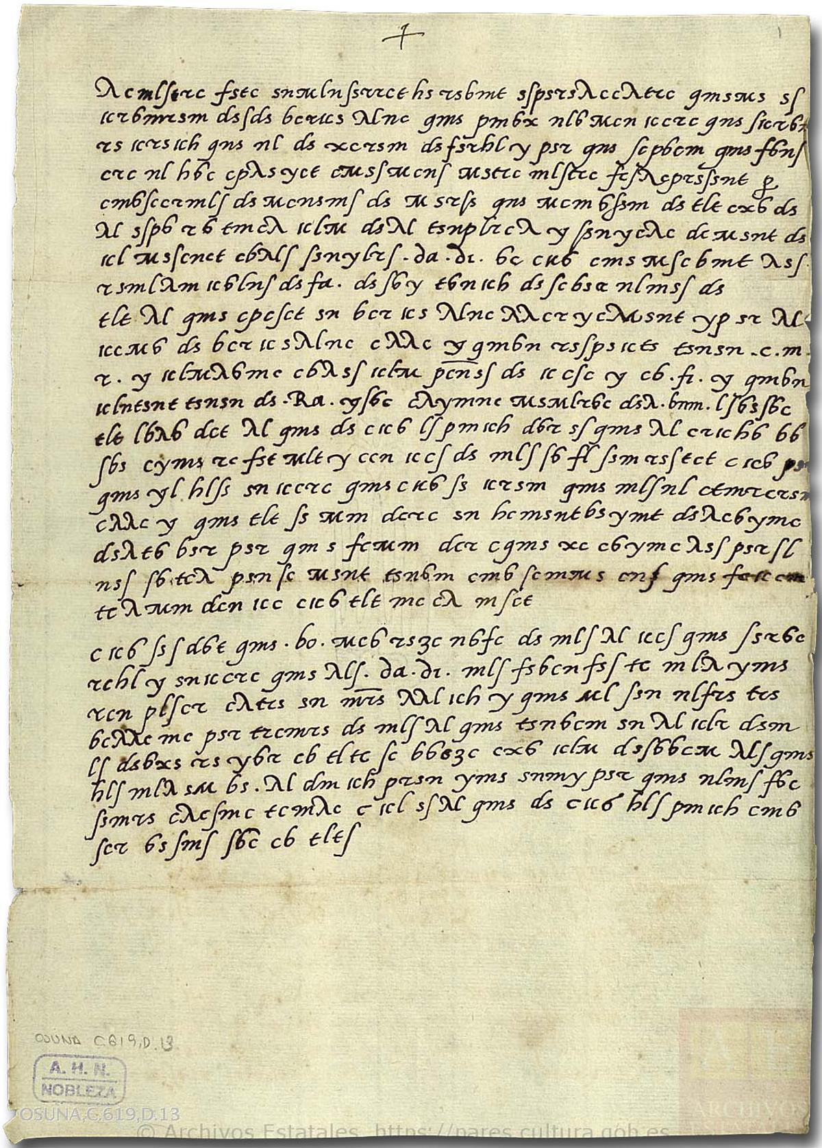 La carta encriptada del ducado de Gandia.