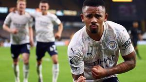 Gabriel Jesus celebra el tercer y definitivo gol del City.